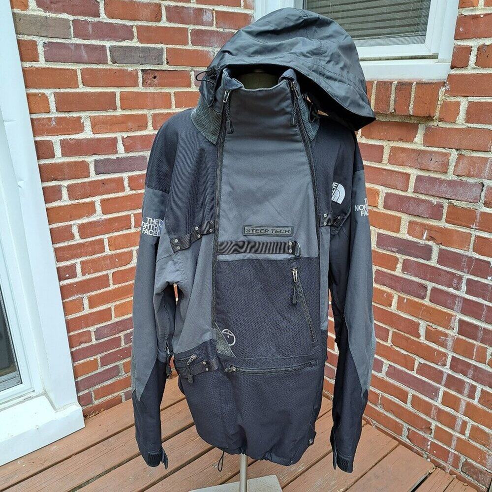 %North Face Mens Black/Gray Vintage Steep Tech Jacket Size 2XL